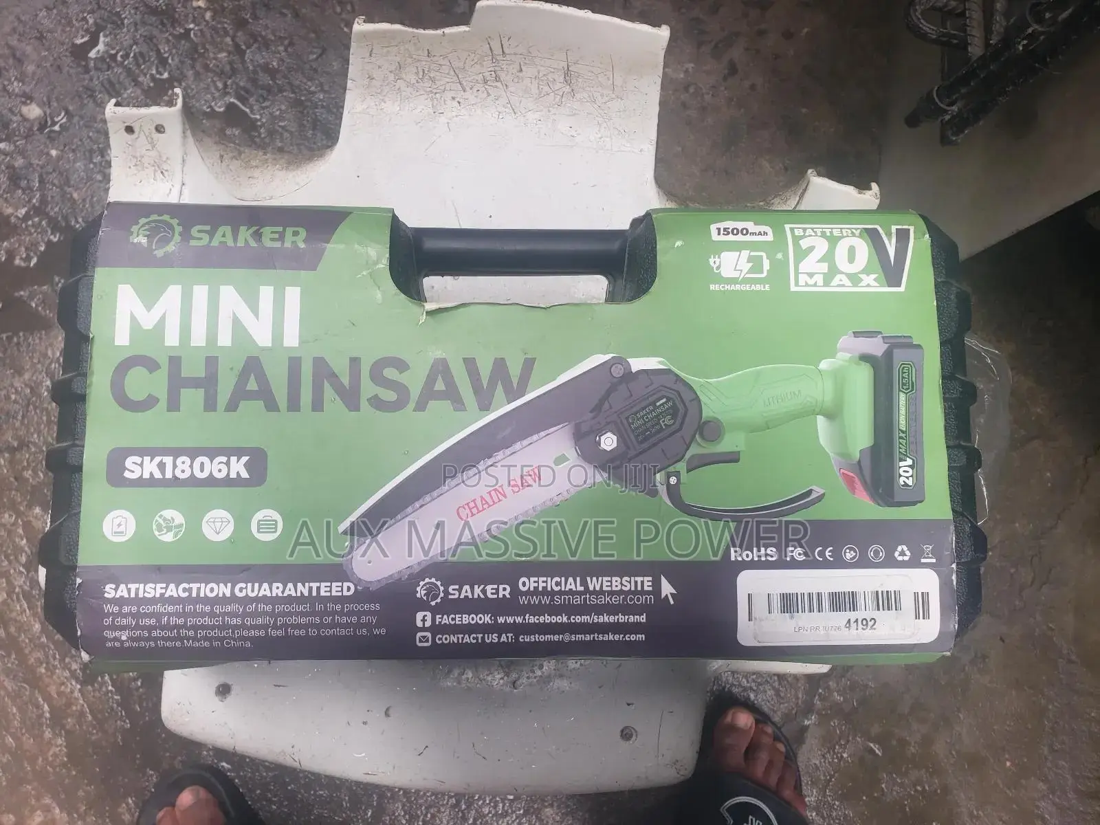Saker 20v Cordless Mini Chainsaw With 2 Batteries