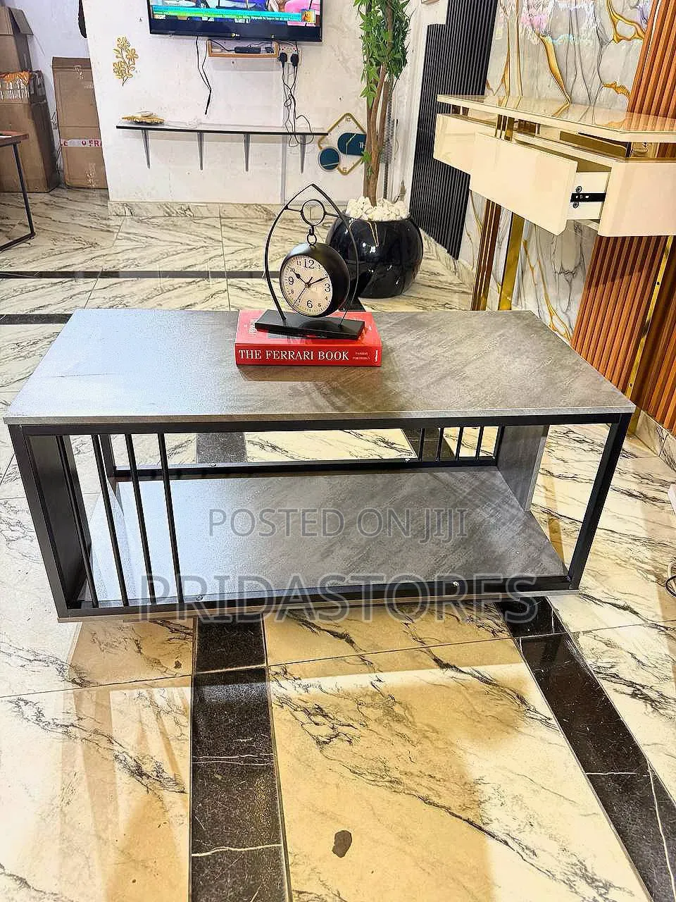 Faux Marble Wooden Center Table