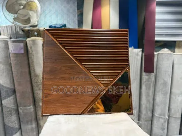 3d Wall Panel Wood/Gold Color