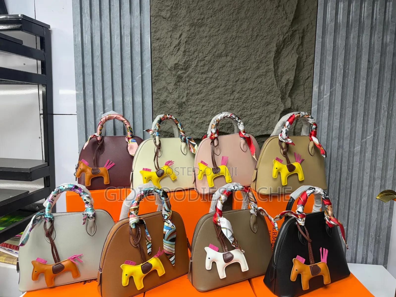 Structured Top-Handle Hermes Bag With Charm