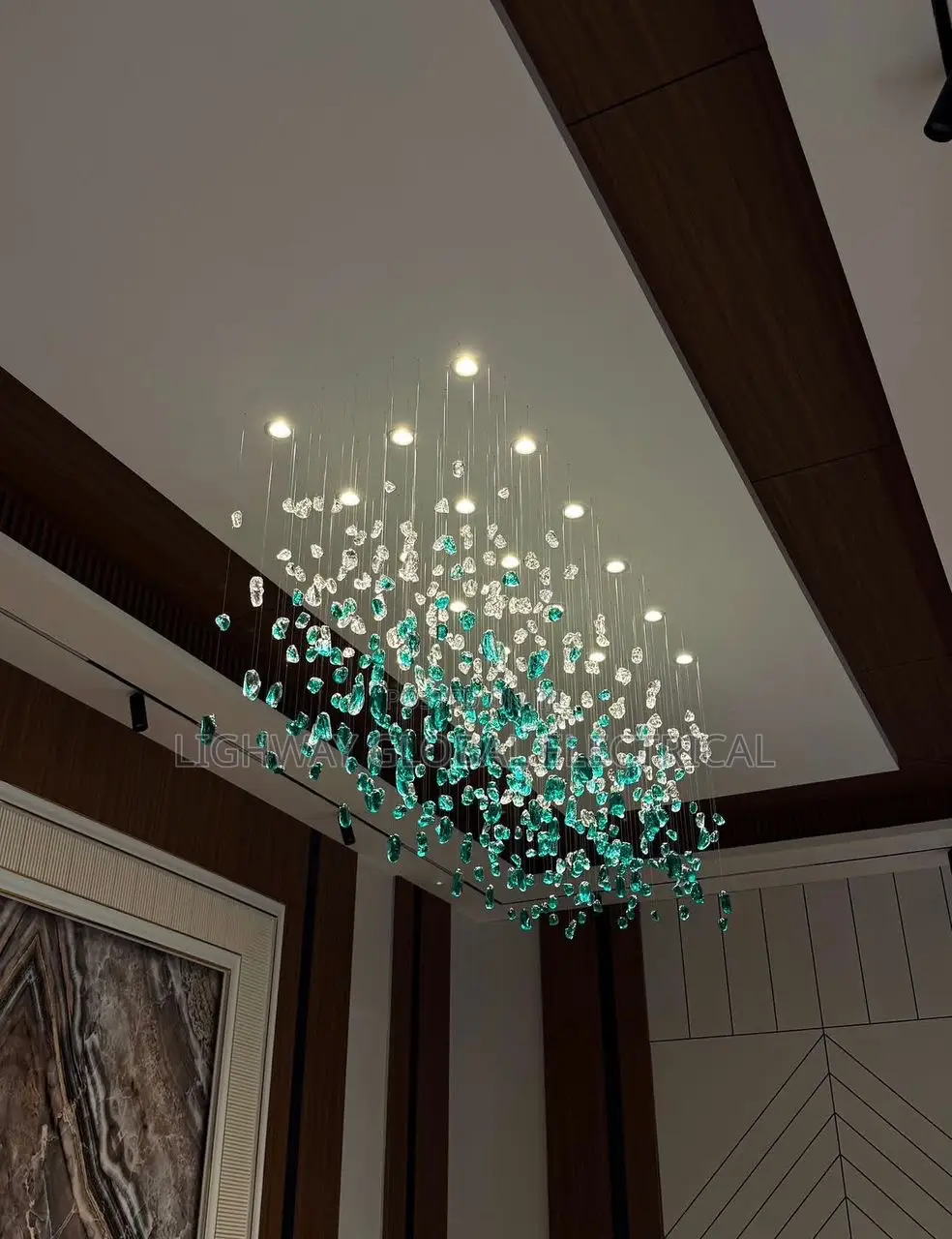 Modern Colorful Decorative Crystal Stone Chanderlier