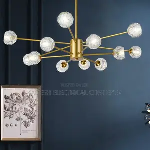Light Luxury Crystal Chandelier Golden European Style Dining Room