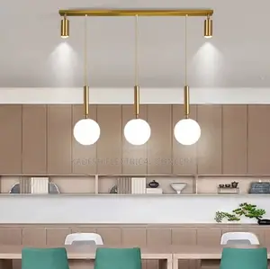Modern Led Glass Pendant Light Dining Room Light Bar Aisle Chandelier