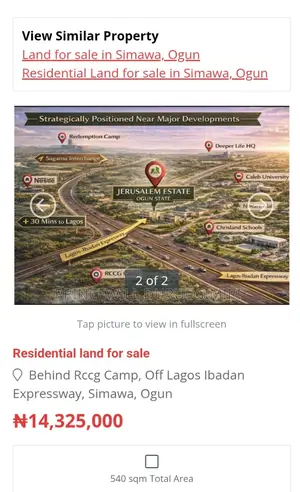 Land for Sale at Treasure Park and Gardens Phase V, Shimawa Ogun State