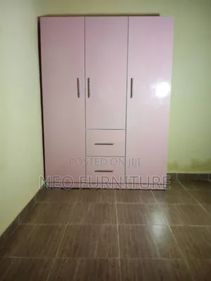 3 Doors Wardrobe Pink