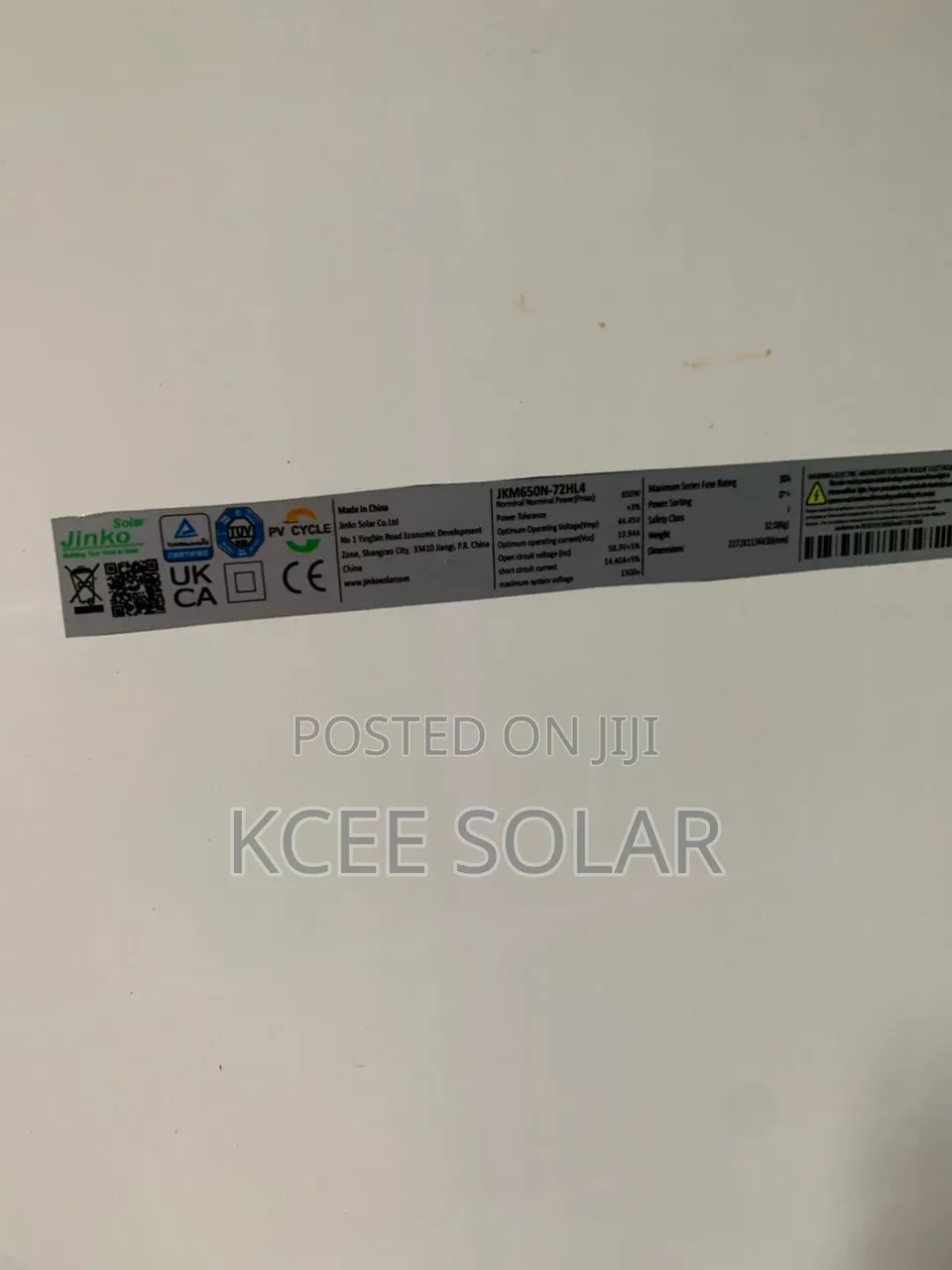 650w Jinko Solar Panel