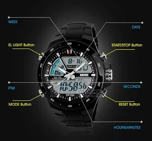 Analog and Digital Black Skmei Military Men's Watch