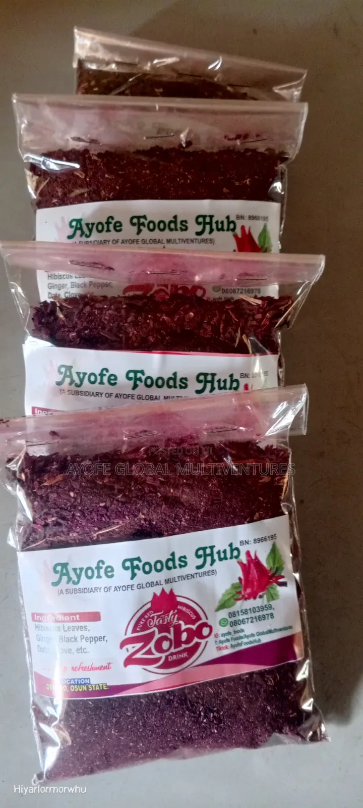 Grinded Zobo Leaves