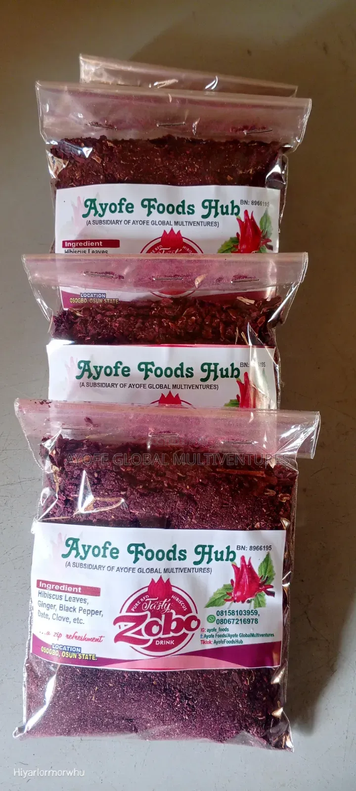 Grinded Zobo Leaves