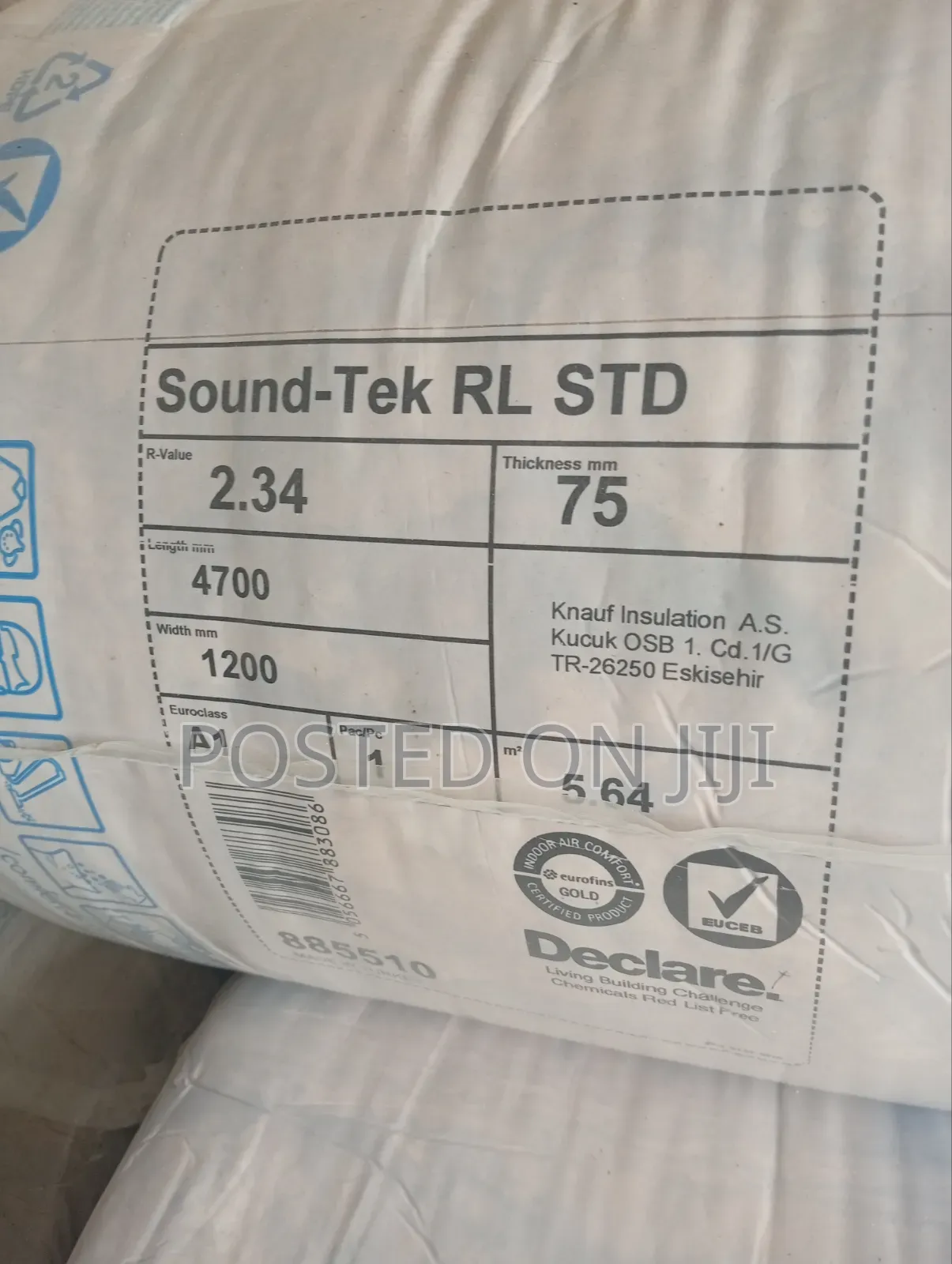 Knauf Insulation Wool 75mm 1.2m X 4.7m 5.64sqm