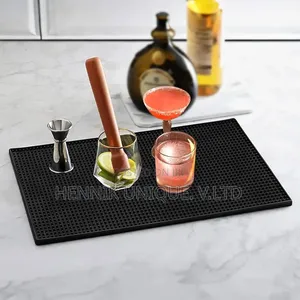 Rubber Bar Mats, PVC Bar Service Mats for Cocktail Bartender, Spill
