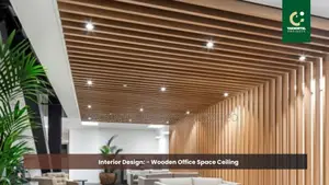 Wooden Ceiling and Office Space Design