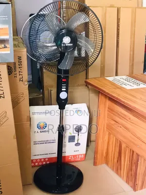 Zl Shidai Solar Rechargeable Standing Fan With 25 Watt Panel