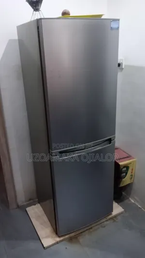 Silver Steel Fridge and Freezer in Perfect Working Condition