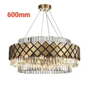 Bohemian-Style Gold and Crystal Chandelier Featuring a Black