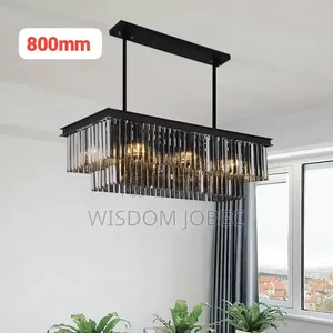 Bohemian-Style, Crystal Chandelier Featuring a Black