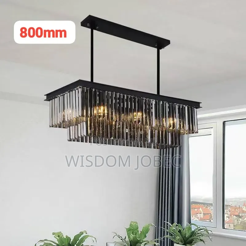 Bohemian-Style, Crystal Chandelier Featuring a Black