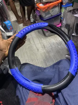 Premium Carbon Fiber Leather Steering Wheel Cover With Massage Grip