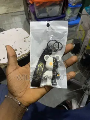 Trendy Bearbrick Style Mechanical Bear Keychain With Wrist Strap