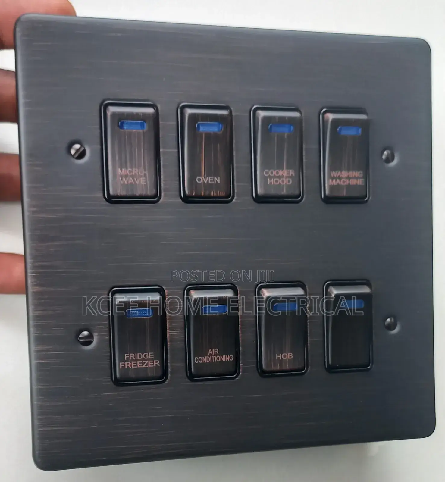 8 Gang Bronze Grid Switch Panel – Luxury Modular Wall Light Switch