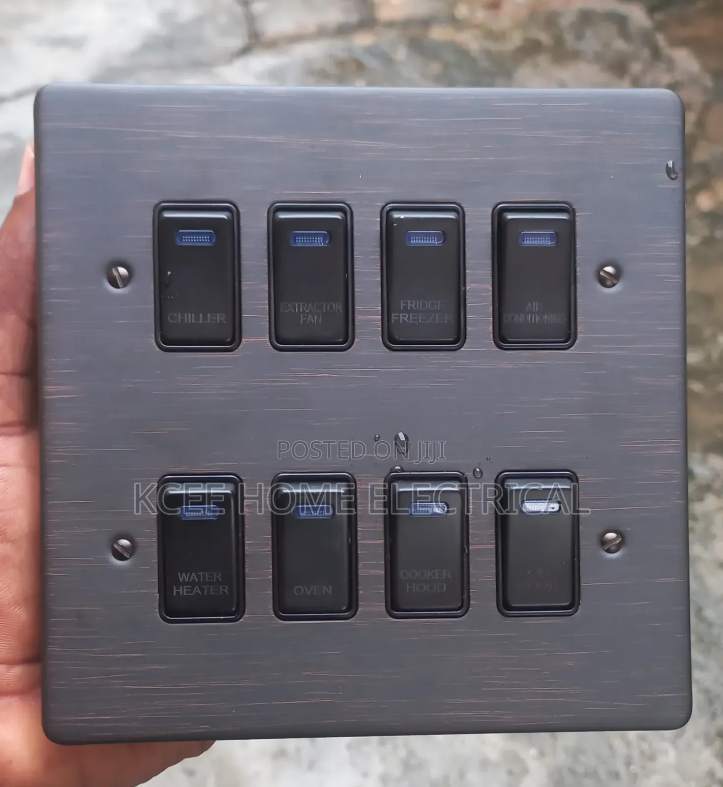 8 Gang Bronze Grid Switch Panel – Luxury Modular Wall Light Switch