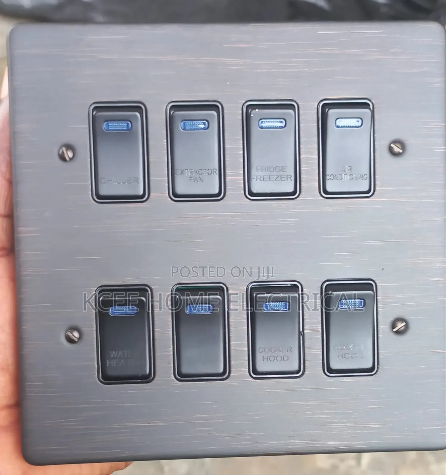 8 Gang Bronze Grid Switch Panel – Luxury Modular Wall Light Switch
