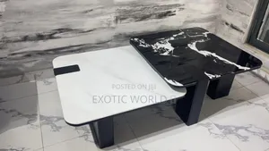 Modern Luxury Marble Center Table | Black White Coffee Table