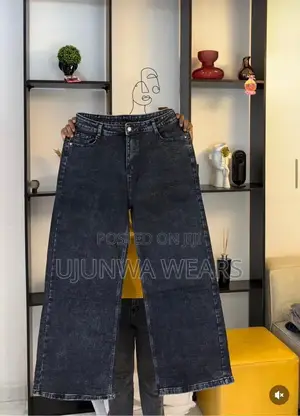 High Waist Baggy Jeans For Ladies - Thick Denim