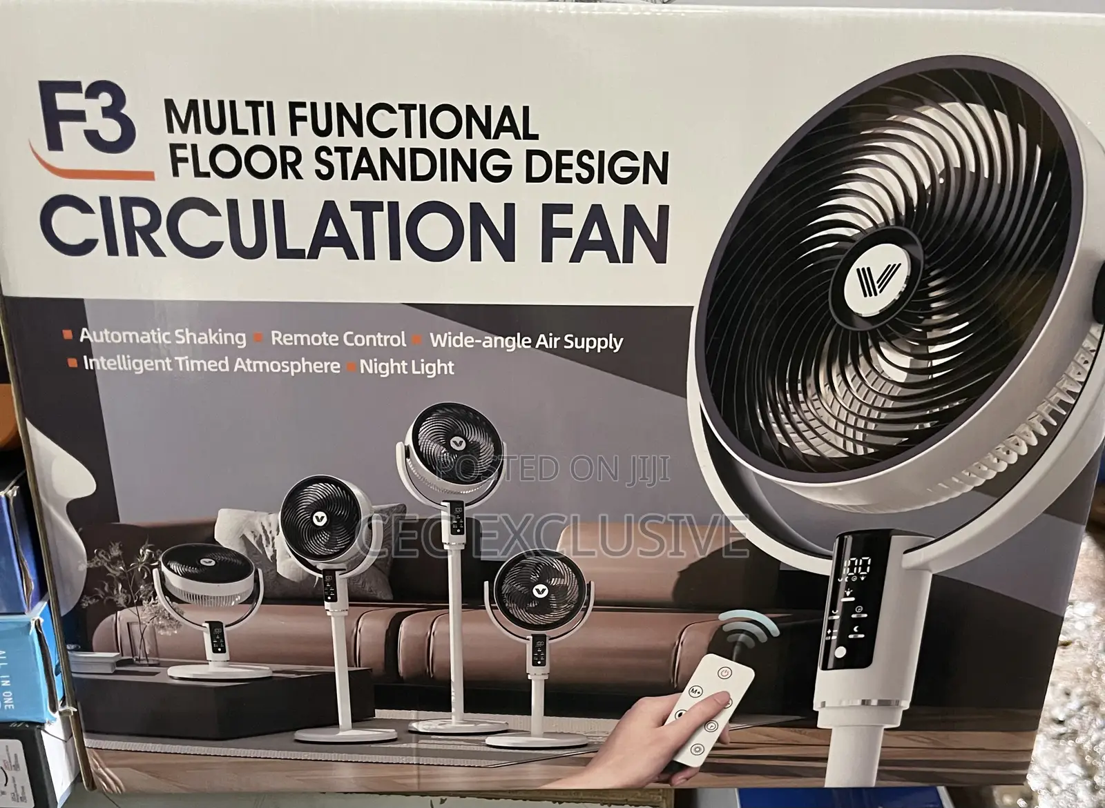 F3 Multifunctional Floor Standing Rechargeable Fan