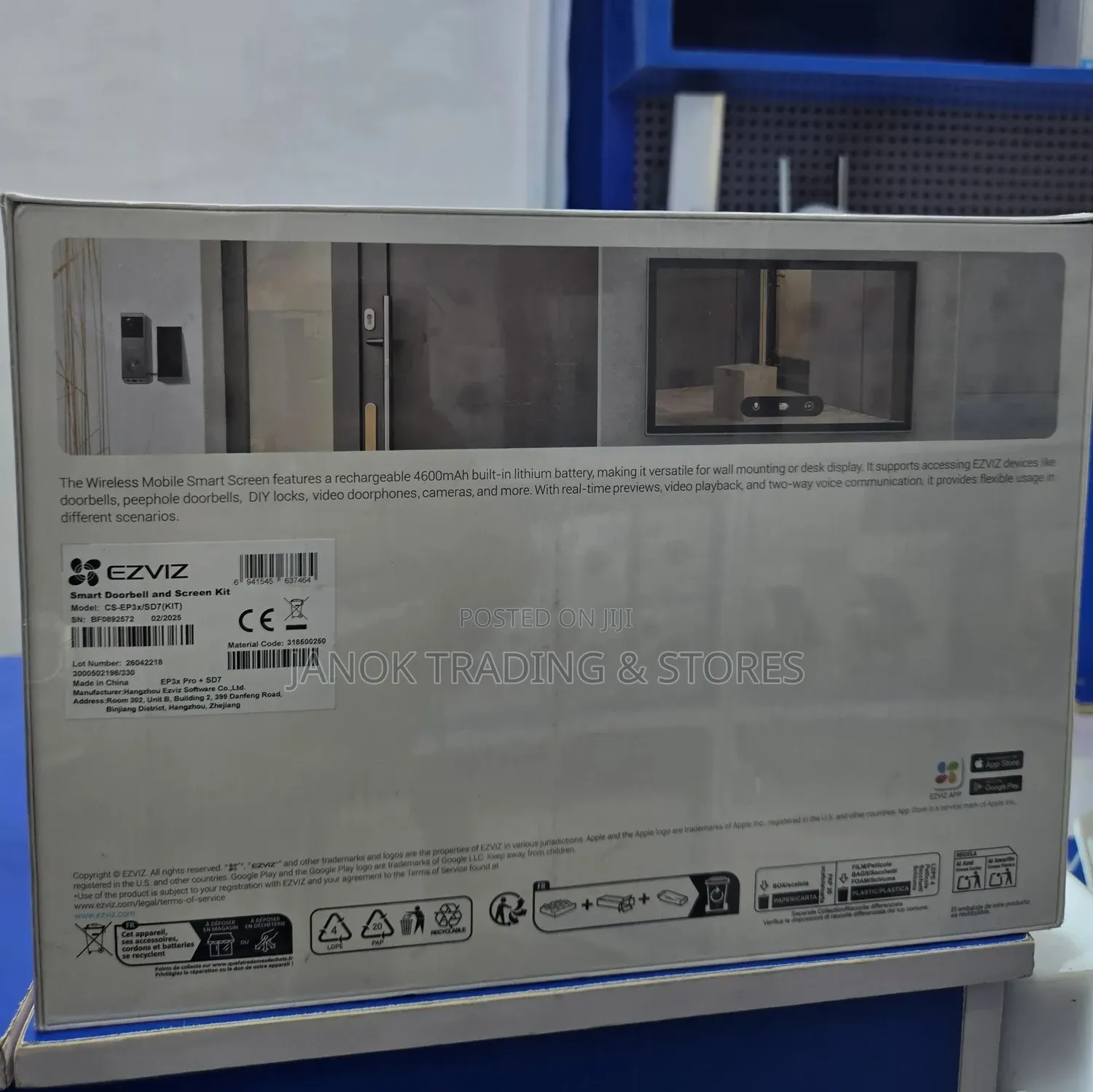 Ezvis Cs-Ep3x/Sd7 (Kit) Battery-Powered Video Doorbell Kit