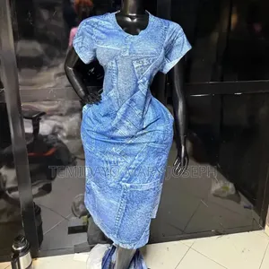 Denim Effect Gown. Perfect for Casual or Simple Wear.