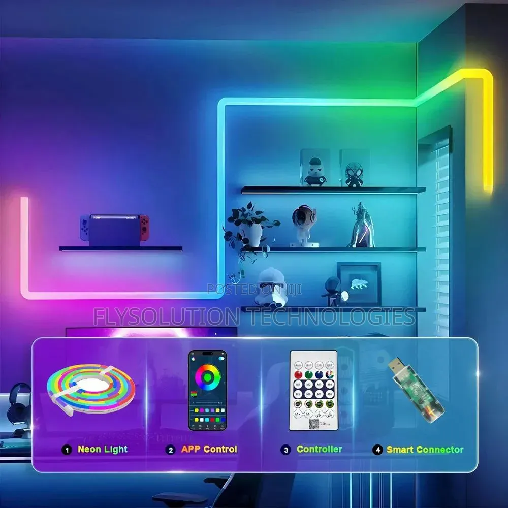 Smart Neon Rope Strip Light Remote and Mobile App Controlled