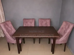 4-Seater Dining Table Set With Upholstered Chairs – Clean Strong