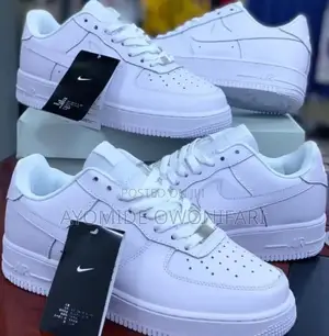 Pure White Nike Air Force 1 Durable Sneakers