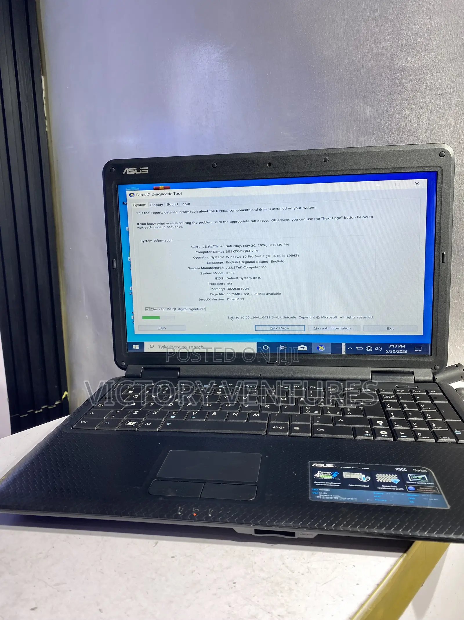 Laptop Asus K50C 3GB Intel Celeron HDD 72GB