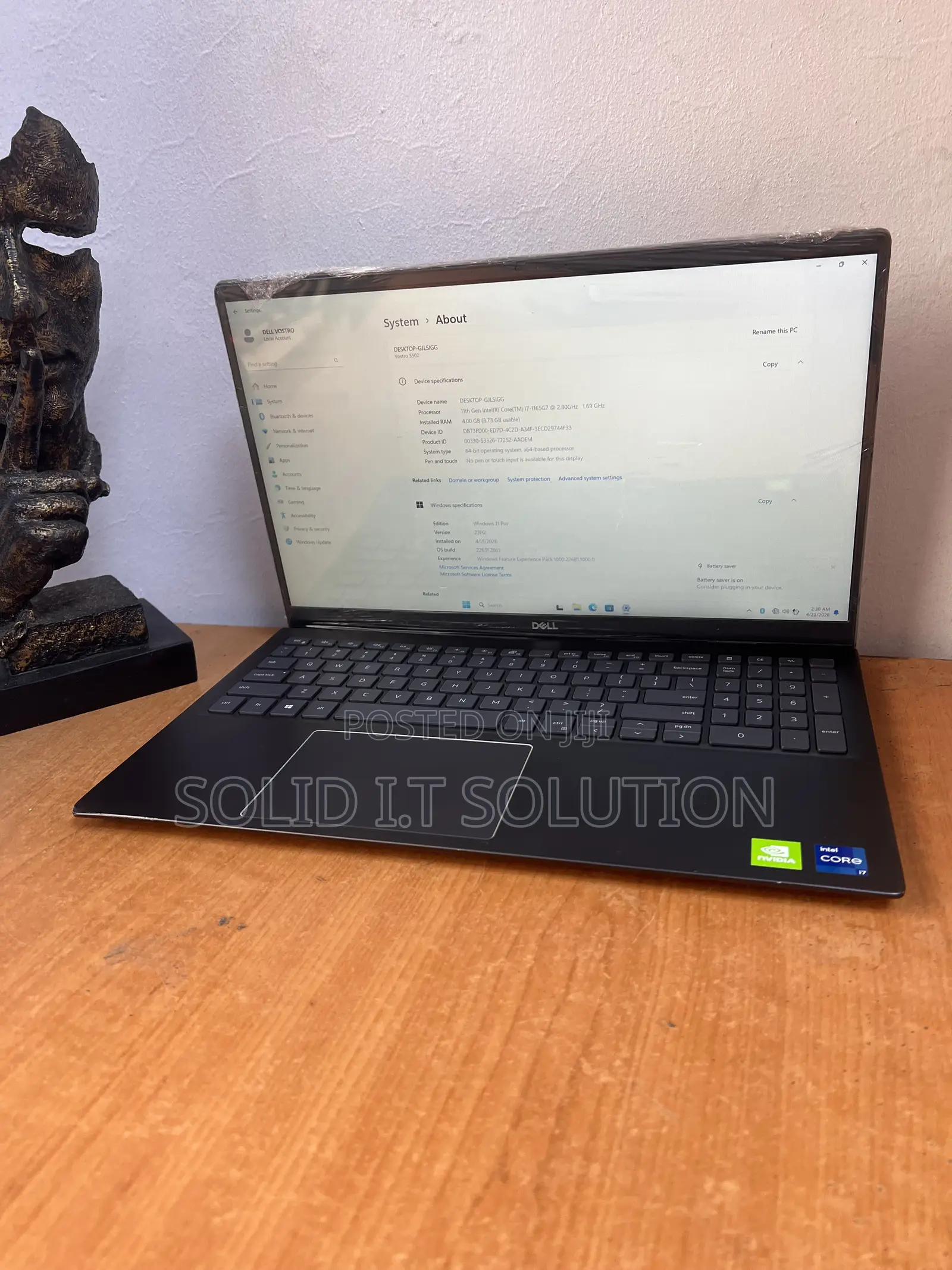 Laptop Dell 16GB Intel Core i7 SSD 256GB