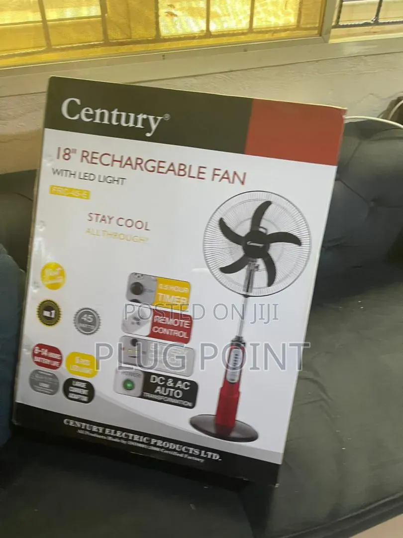 Century Rechargeable Fan 18-Inch With Wide Oscillation Coverage