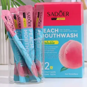 Sadoer 20pcs Fresh Breath Peach Mouthwash ( 10ml Pocket Size)