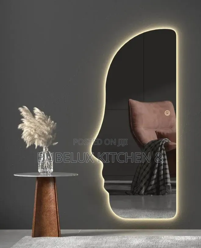 Designer Led Wall Mirror - Face Shape Backlit Decor Mirror`