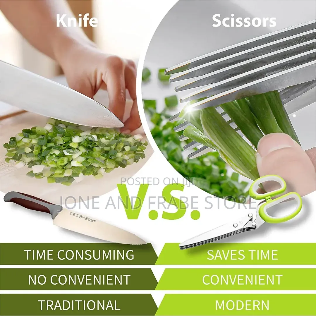 5-Layer Vegetable Scissor Chopper and Cutter With Cleaning Brush