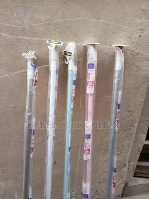 Adjustable Tension Curtain Rod -No Drill Bathroom Shower Curtain Pole`
