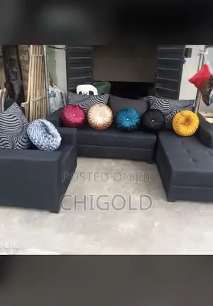 Brand New Luxury L-Shaped Sofa Set With Single Seater.