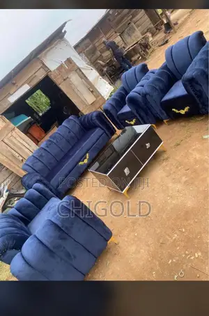 Blue Sofa With Single Nd Table Is Available