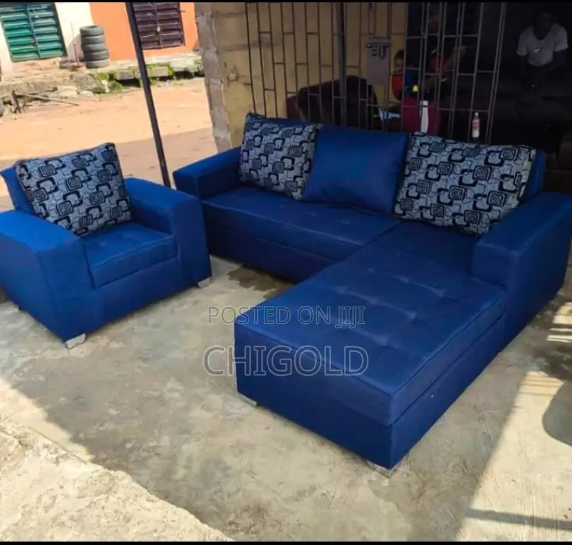 Quality Materials.Blue Living Room Sofa Is Available in Lagos