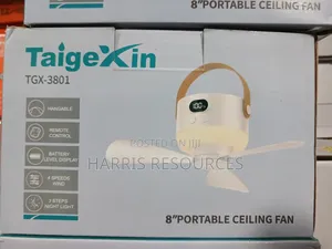 Taigexin TGX-3801 8-Inch Rechargeable Portable Ceiling Fan With Remote