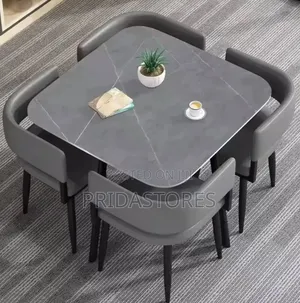 Modern 4-seater Dining Table Set With Cushioned Chairs