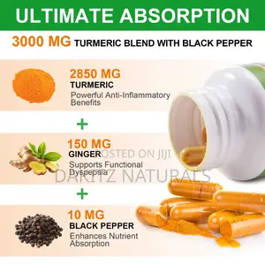 Turmeric + Ginger With Black Pepper (Powerful Anti-inflammatory)