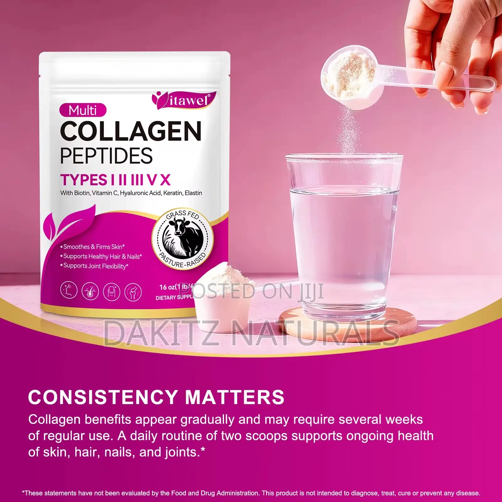 Multi Collagen Peptides Types I III v X (454g)
