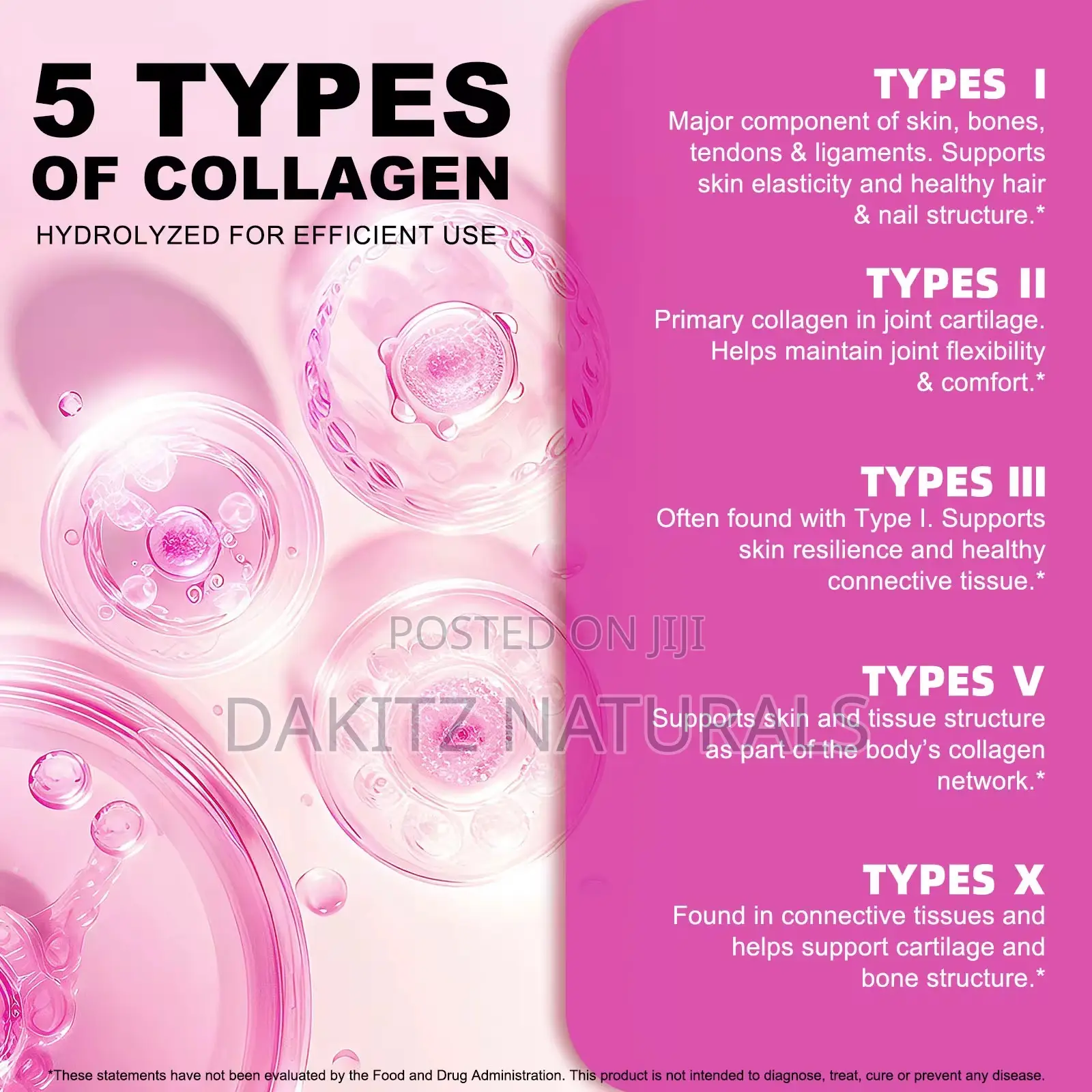 Multi Collagen Peptides Types I III v X (454g)