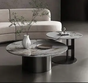 Marble Black Center Table and Stool